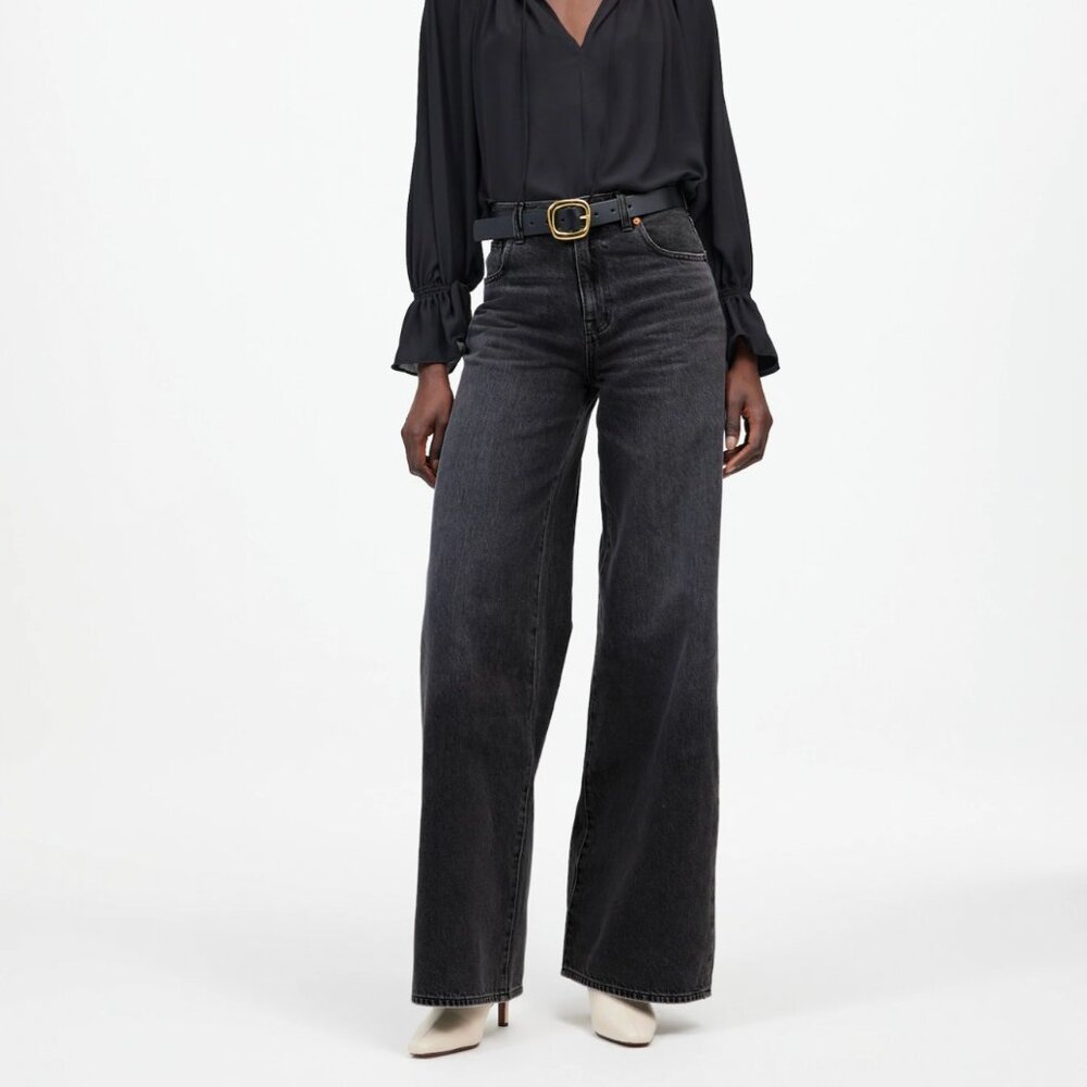 NWT Madewell Superwide-Leg Jeans | Black | Size 24P